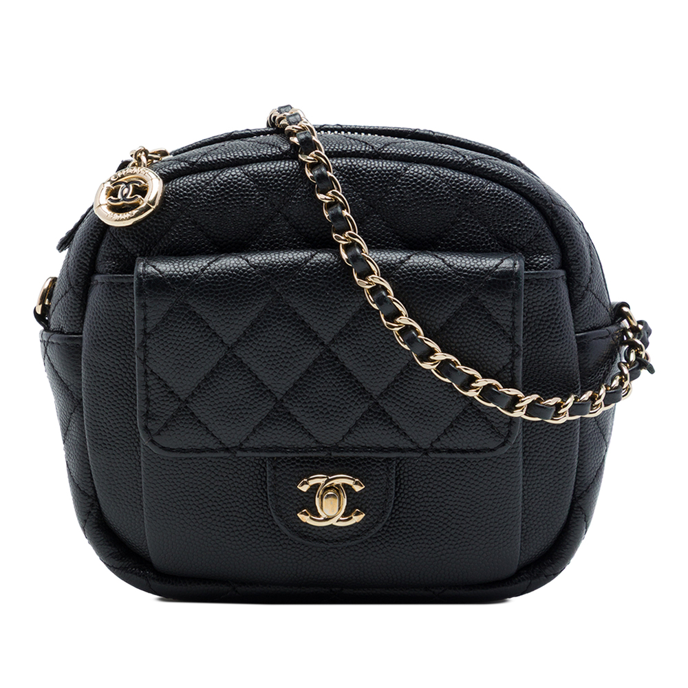 Pre-Loved Chanel CC Quilted Caviar Day Camera Bag